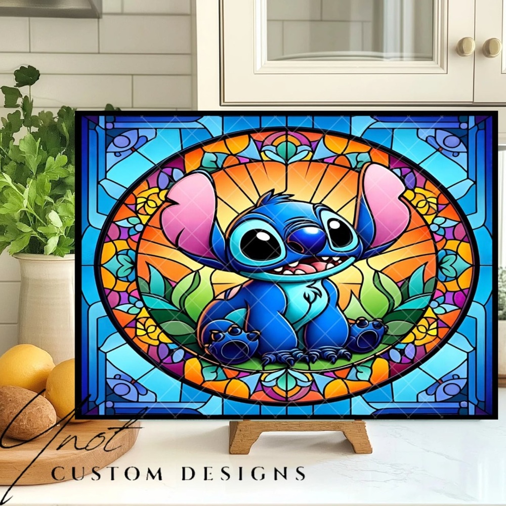 Stitch 11x7.86" Glass Cutting Board